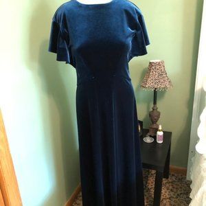 Blue Velvet Long Dress